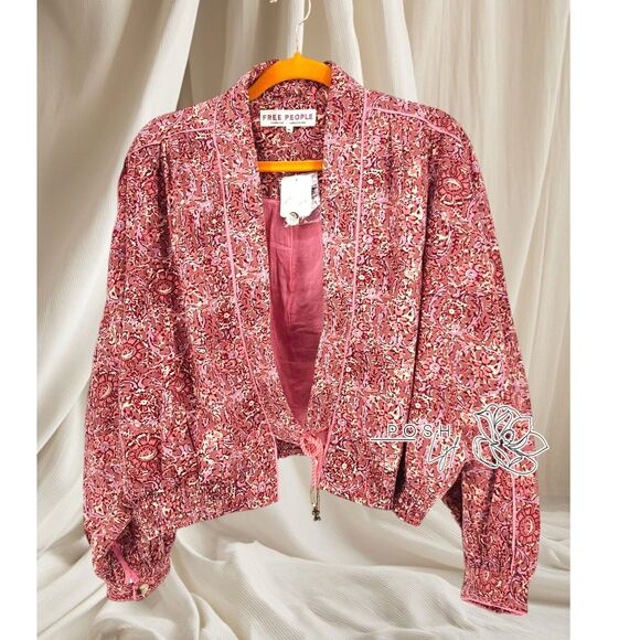 Free People Rosalina Floral Print Tie Front Jacket Medium - Picture 2 of 10